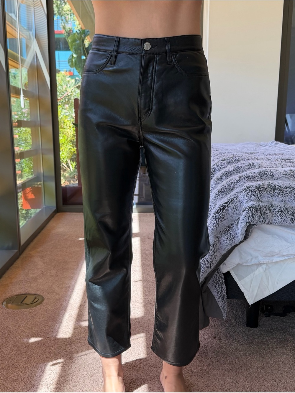 FRAME Denim Black Leather Pants